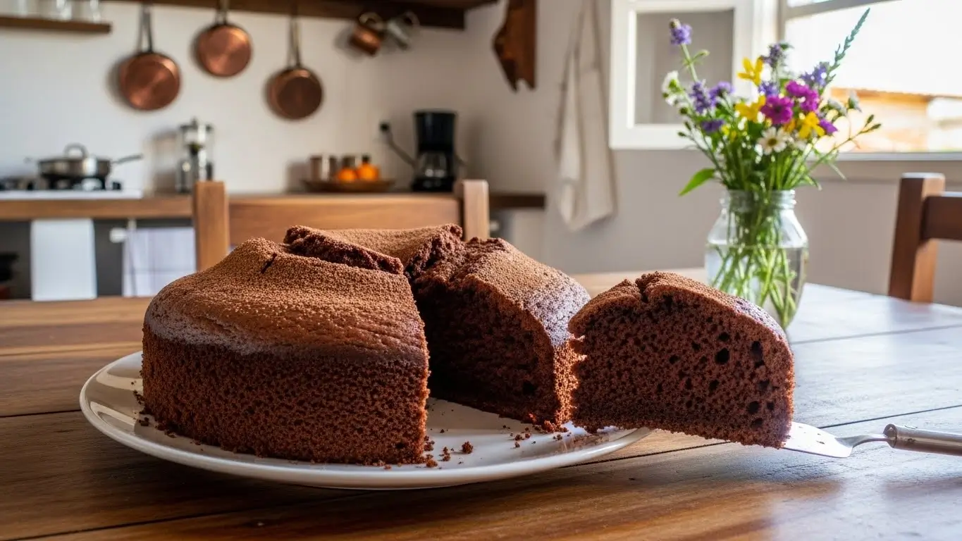 Bolo de chocolate sem ovo pronto
